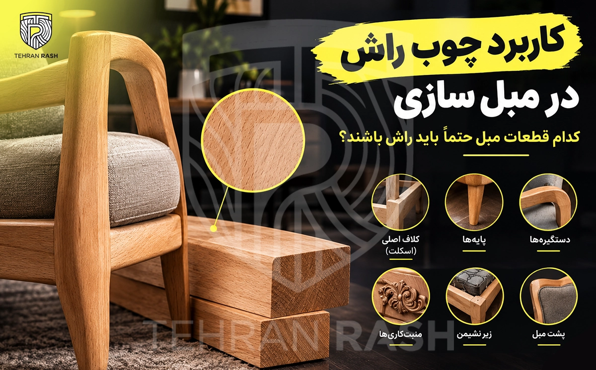 برای ساخت مبلمان باید برای کدام قسمت های از چوب راش استفاده کرد